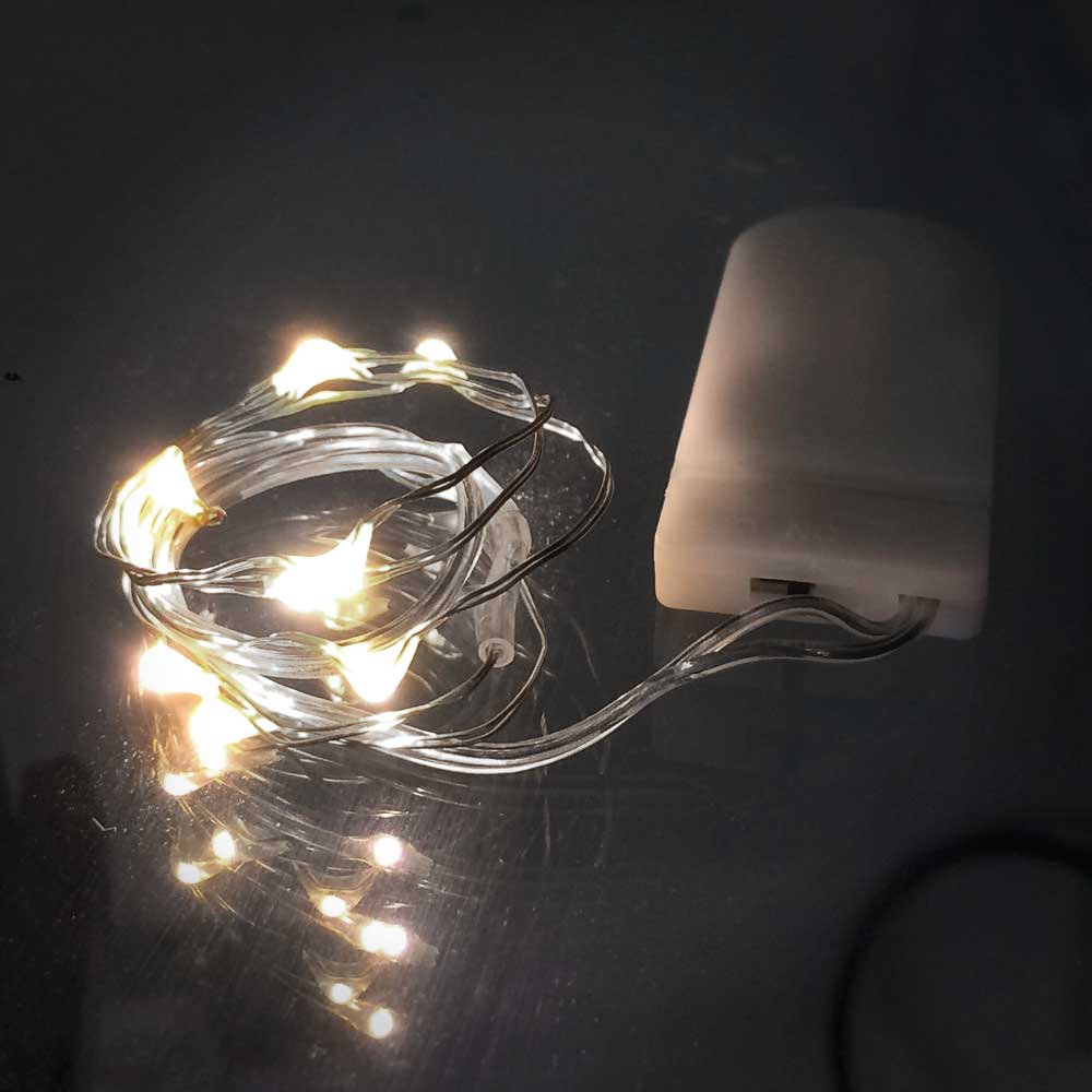 2.45 m Clear Wire X16 Christmas Silver Effect Fairy Lights White DEL Battery